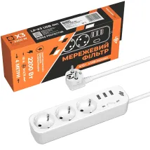 LogicPower PREMIUM LP-X3 USB 4 м White (2200 Вт)