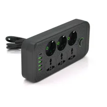 Voltronic F07U 6 розеток + 4 USB + 1 PD Black