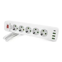 Voltronic F25U 5 розеток EU + 3 USB + PD 2 м White
