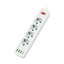 Voltronic F24U 4 розетки EU + 3 USB + PD 2 м White