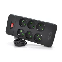 Voltronic F33 6 розеток EU 2 м Black